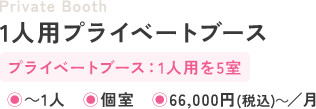 1人用プライベートブース